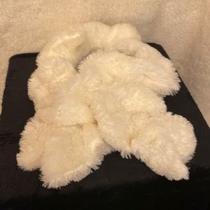 Soft 30” White Neck Scarf with Self Cosure